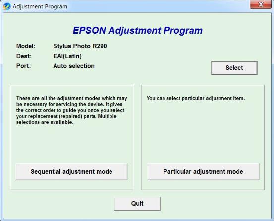 ������Epson Stylus Photo R290 ���㹤��