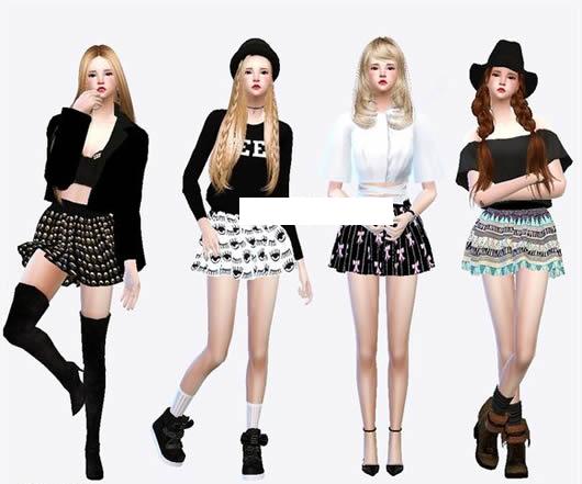 ģ������4 24ɫŮ����ȹMOD