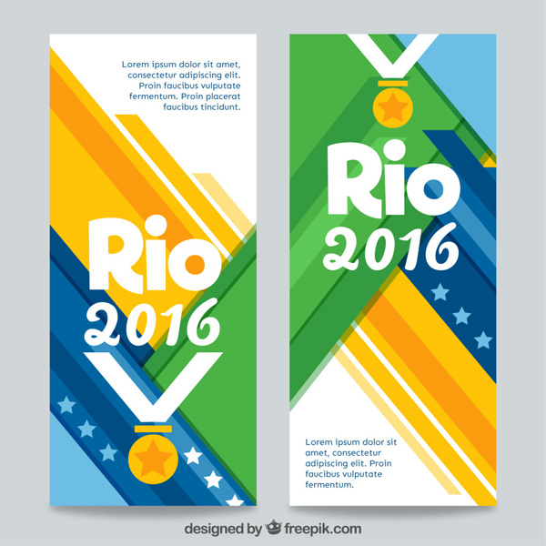 里约2016奥运会横幅设计矢量素材