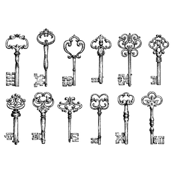 古典钥匙设计背景矢量素材