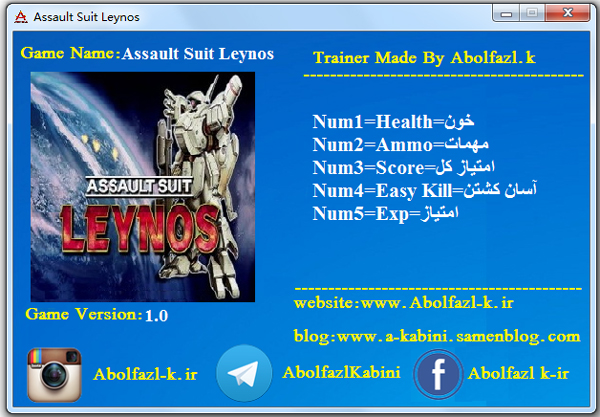 重装机兵雷诺斯五项修改器